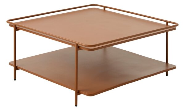 Metalni stolić za kavu boje terakote 75x75 cm Yuba – Unique Furniture