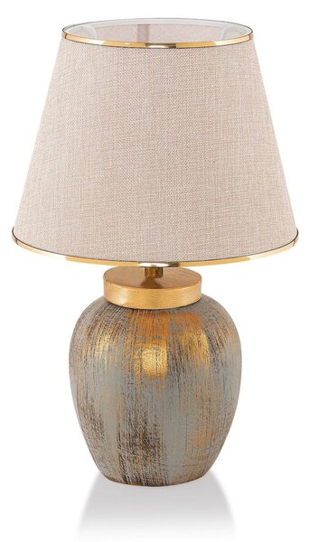 Krem/u zlatnoj boji stolna lampa s tekstilnim sjenilom (visina 47 cm) Yakamoz – Opviq lights