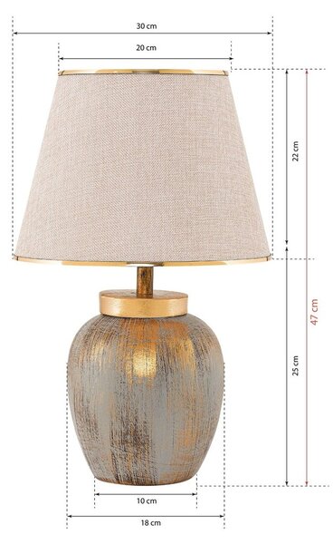 Krem/u zlatnoj boji stolna lampa s tekstilnim sjenilom (visina 47 cm) Yakamoz – Opviq lights