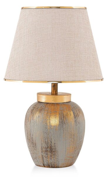 Krem/u zlatnoj boji stolna lampa s tekstilnim sjenilom (visina 47 cm) Yakamoz – Opviq lights