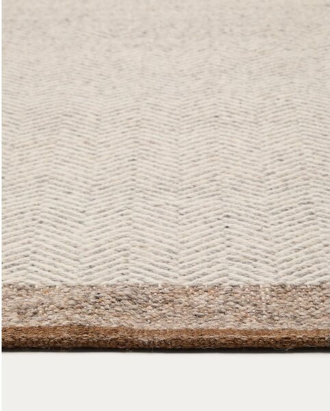 Bež obostrani/ručno rađen vunen tepih 160x230 cm Nifelia – Kave Home