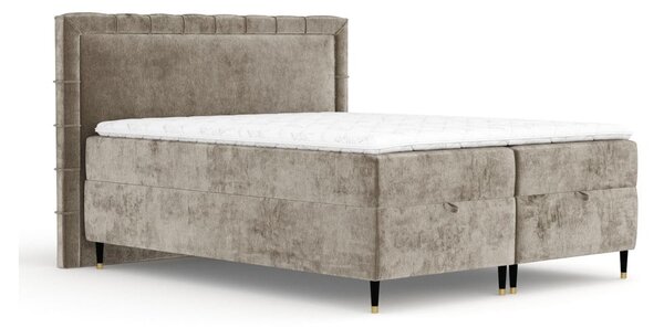 Bež boxspring krevet s prostorom za pohranu 180x200 cm Voyage – Maison de Rêve