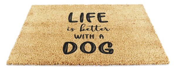 Otirač od kokosovih vlakana 40x60 cm Life Is Better With a Dog – Artsy Doormats