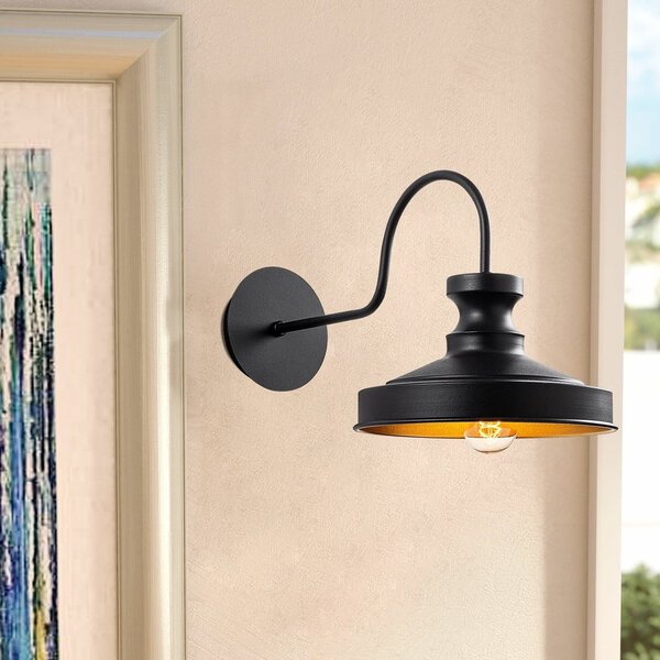 Crna zidna lampa ø 22 cm Kiruna – Opviq lights