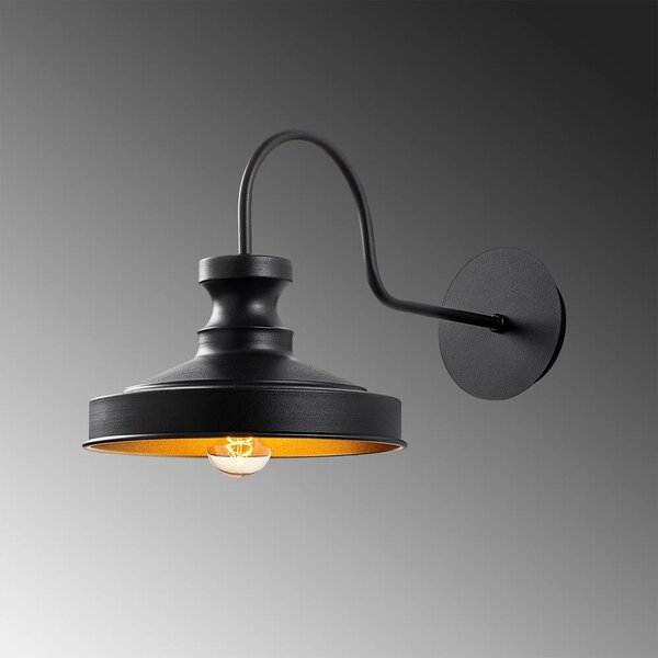Crna zidna lampa ø 22 cm Kiruna – Opviq lights