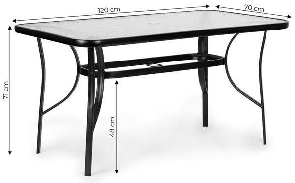 Stakleni vrtni stol 120x70 cm