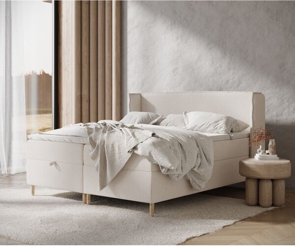 Krem boxspring krevet s prostorom za pohranu 180x200 cm Monpelli – Maison de Rêve