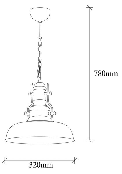 Crna viseća svjetiljka s metalnim sjenilom ø 32 cm Detroit – Opviq lights