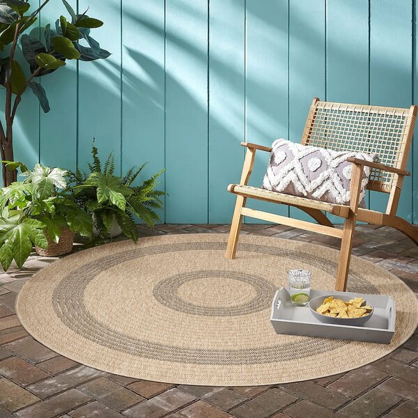 Crni/bež okrugli vanjski tepih ø 120 cm Comilla – Ayyildiz Carpets