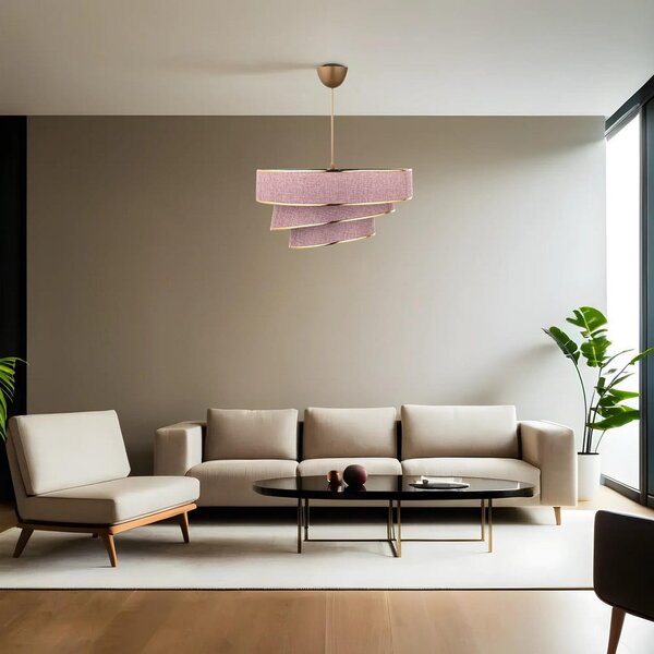 Ružičasta/u zlatnoj boji viseća svjetiljka s tekstilnim sjenilom ø 40 cm Couper – Opviq lights