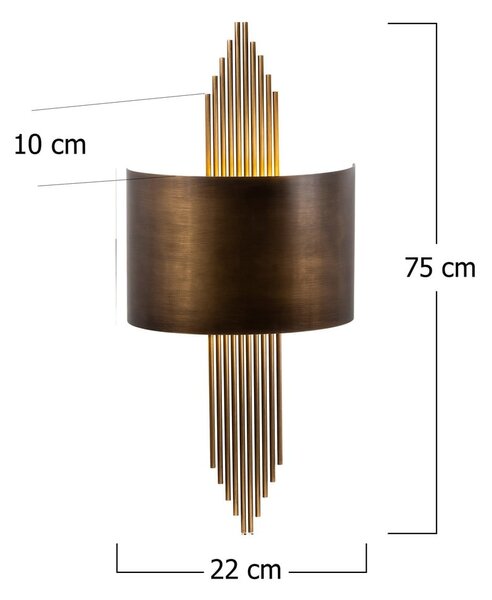Zidna lampa u zlatnoj boji Rayi – Opviq lights