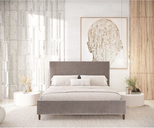 Bež tapecirani bračni krevet s prostorom za odlaganje s podnicom 180x200 cm Etero – Maison de Rêve