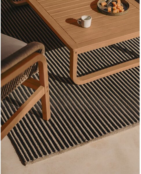 Crni/bež vanjski tepih 160x230 cm Satanca – Kave Home