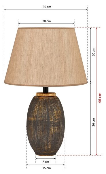 Siva/bež stolna lampa s tekstilnim sjenilom (visina 46 cm) Yakamoz – Opviq lights