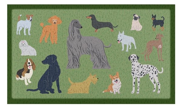 Otirač 40x70 cm Dog Breeds – Artsy Doormats