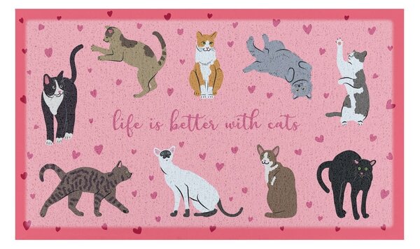 Otirač 40x70 cm Life Is Better With Cats – Artsy Doormats