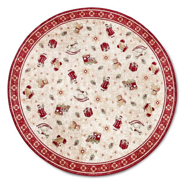 Crveni okrugli tepih s božićnim motivom od mješavine pamuka ø 160 cm Toy's Delight Red Christmas – Villeroy&Boch