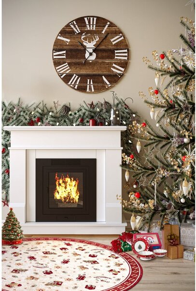 Crveni okrugli tepih s božićnim motivom od mješavine pamuka ø 160 cm Toy's Delight Red Christmas – Villeroy&Boch