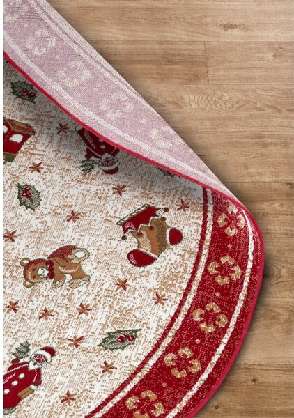 Crveni okrugli tepih s božićnim motivom od mješavine pamuka ø 160 cm Toy's Delight Red Christmas – Villeroy&Boch
