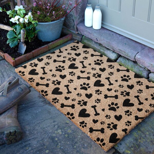 Otirač od kokosovih vlakana 60x90 cm Paws and Bones – Artsy Doormats