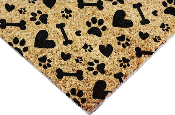 Otirač od kokosovih vlakana 60x90 cm Paws and Bones – Artsy Doormats