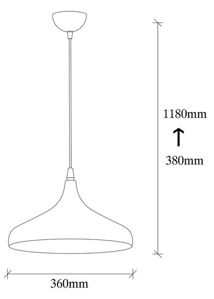 Crna viseća svjetiljka s metalnim sjenilom ø 36 cm Tattoo – Opviq lights