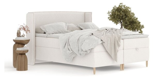 Krem boxspring krevet s prostorom za pohranu 180x200 cm Monpelli – Maison de Rêve