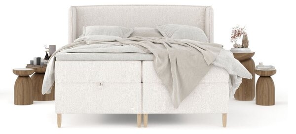 Krem boxspring krevet s prostorom za pohranu 180x200 cm Monpelli – Maison de Rêve