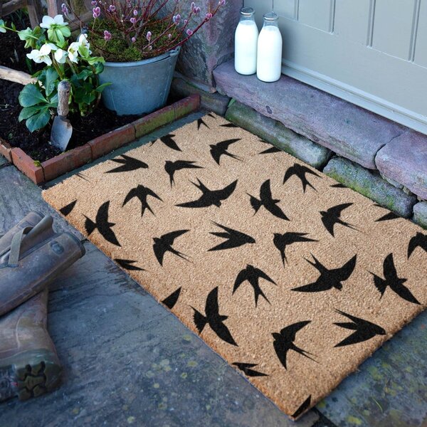 Otirač od kokosovih vlakana 40x60 cm Swallows – Artsy Doormats