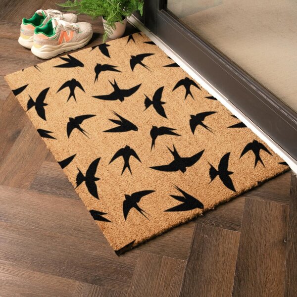 Otirač od kokosovih vlakana 40x60 cm Swallows – Artsy Doormats