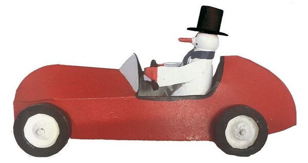 Božićna figurica Snowman in Sportscar - G-Bork