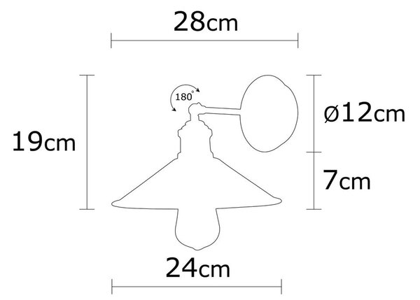 Crna zidna lampa ø 24 cm Berceste – Opviq lights