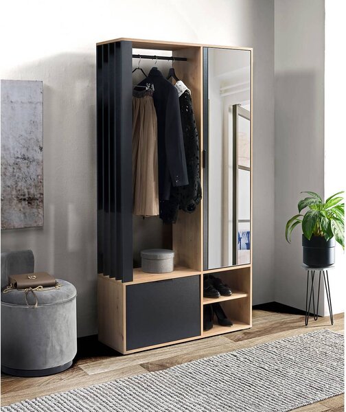Zondo.hr Predsoblje Milan (hrast artisan + crna). Akcija -19%. 1055369