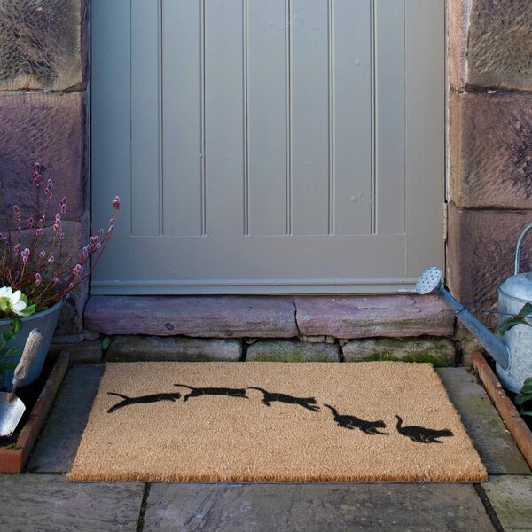 Otirač od kokosovih vlakana 40x60 cm Jumping Cats – Artsy Doormats
