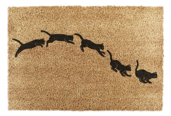 Otirač od kokosovih vlakana 40x60 cm Jumping Cats – Artsy Doormats