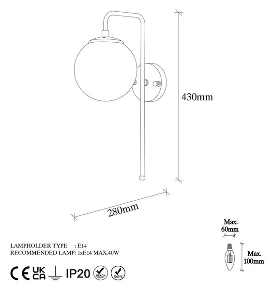 Bijela/mjedena zidna lampa Viran – Opviq lights