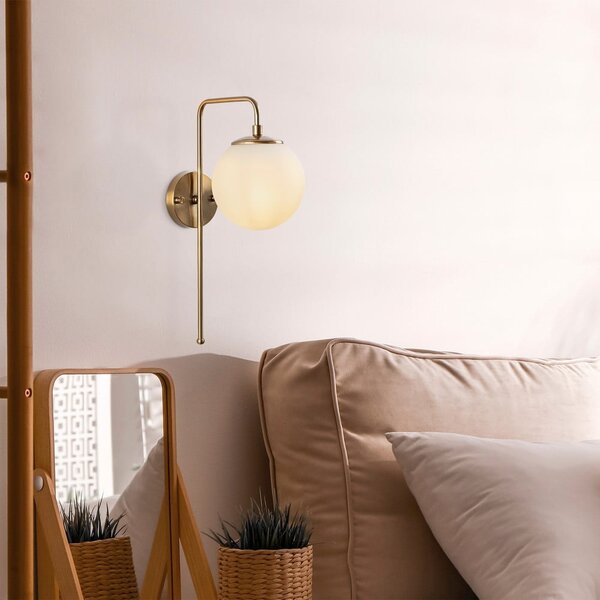 Bijela/mjedena zidna lampa Viran – Opviq lights