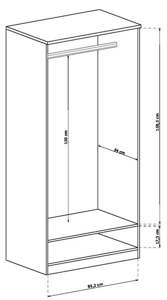 Zondo.hr Ormar za garderobu Titanus 07 (hrast lefkas). Akcija -20%. 1055516