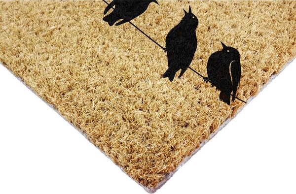 Otirač od kokosovih vlakana 40x60 cm Birds On a Wire – Artsy Doormats