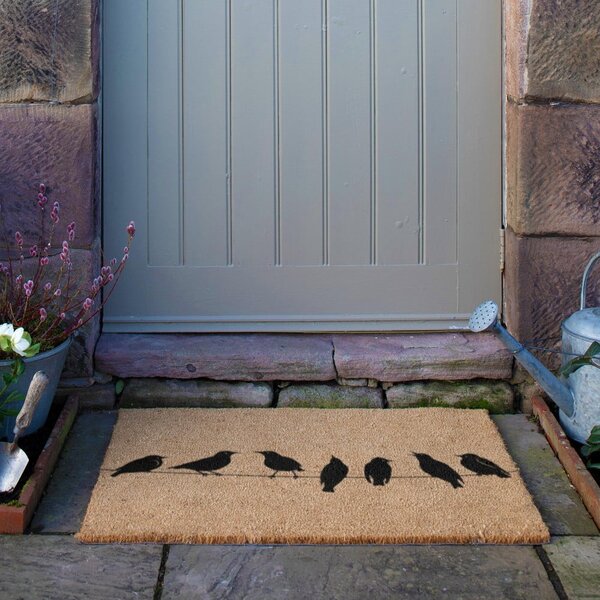 Otirač od kokosovih vlakana 40x60 cm Birds On a Wire – Artsy Doormats