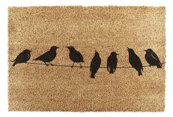 Otirač od kokosovih vlakana 40x60 cm Birds On a Wire – Artsy Doormats