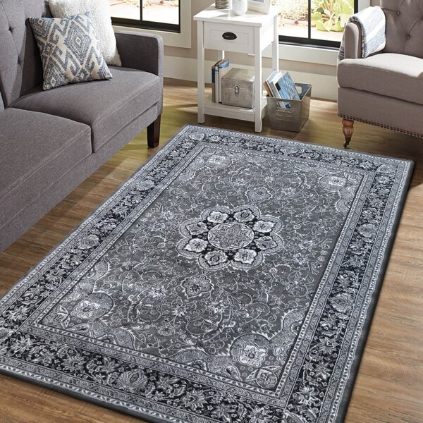 Sivi tepih s uzorkom mandale Širina: 240 cm | Duljina: 330 cm