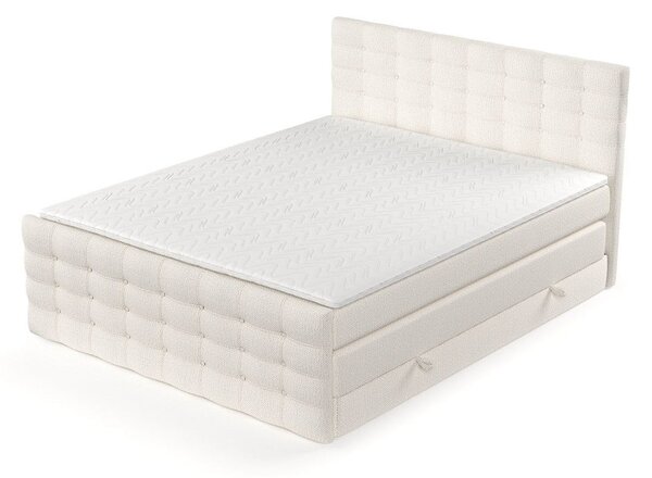 Krem boxspring krevet s prostorom za pohranu 200x200 cm Blend – Maison de Rêve
