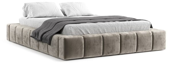 Bež tapecirani bračni krevet s prostorom za pohranu s podnicom 160x200 cm Aruba L – Maison de Rêve