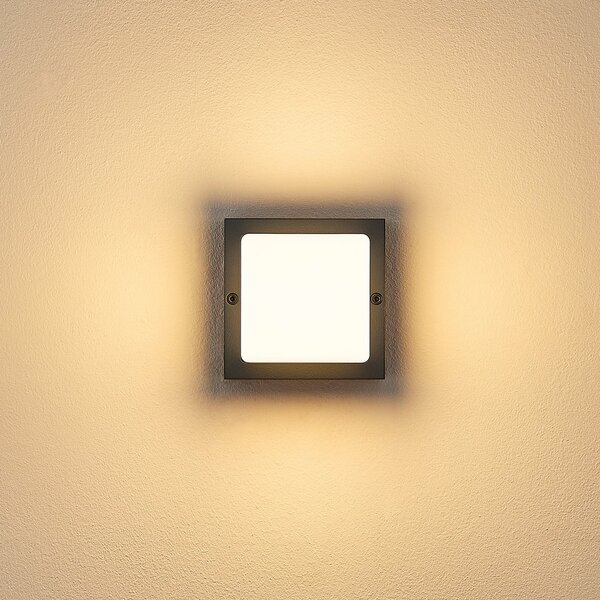 Molto Luce Vanjska LED zidna svjetiljka FYNN-O, antracit, 11 cm, IP65, CCT, Crno, Aluminij