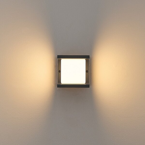 Molto Luce Vanjska LED zidna svjetiljka FYNN-U, antracit, 12 cm, IP65, CCT, Crno, Aluminij