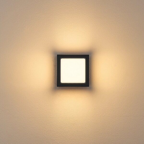 Molto Luce Vanjska LED zidna svjetiljka FYNN-X, antracit, 12 cm, IP65, CCT, Crno, Aluminij