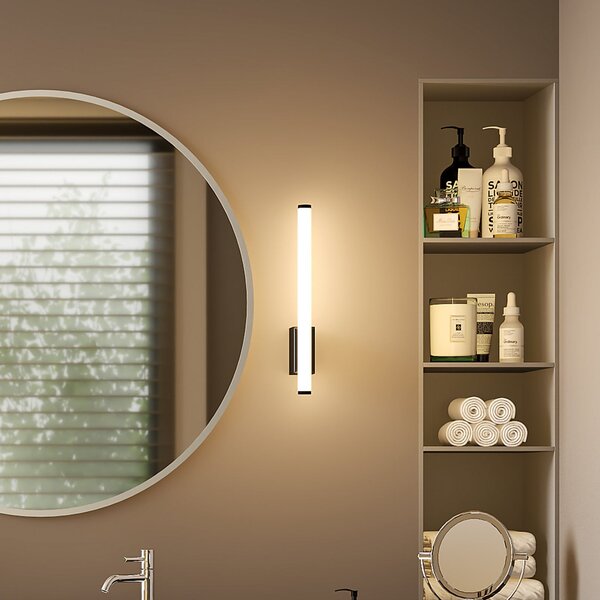 Molto Luce Zidna svjetiljka VINA UP S, crna, visina 40 cm, IP44, CCT, Crno, kupaonica, Aluminij