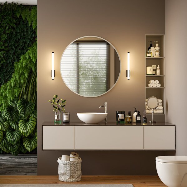 Molto Luce Zidna svjetiljka VINA UP S, crna, visina 40 cm, IP44, CCT, Crno, kupaonica, Aluminij