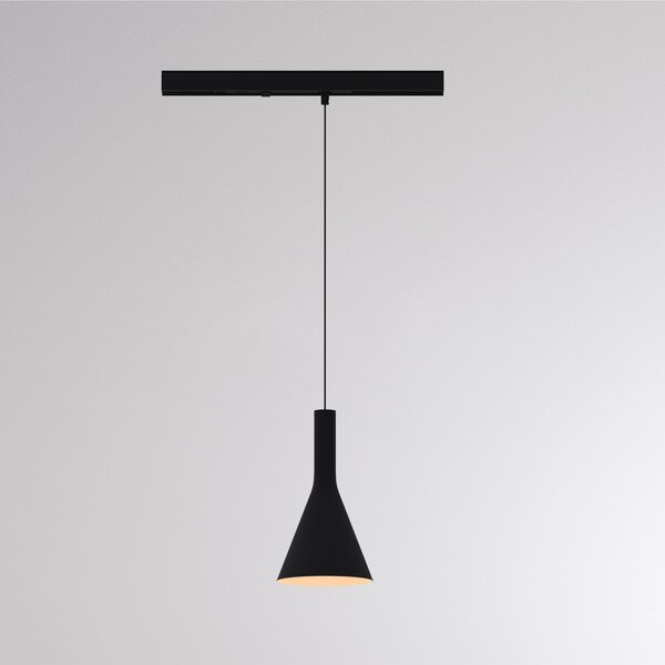 Molto Luce LORA I LED trakasti viseći luster, crni, Ø 15 cm, 40 ° CCT, 3-fazni, Crno, Dnevni boravak/blagovaonica, Metal, Željeznički sustav